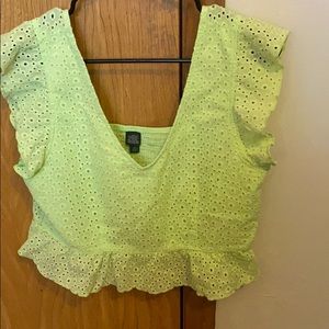 Green crop top
